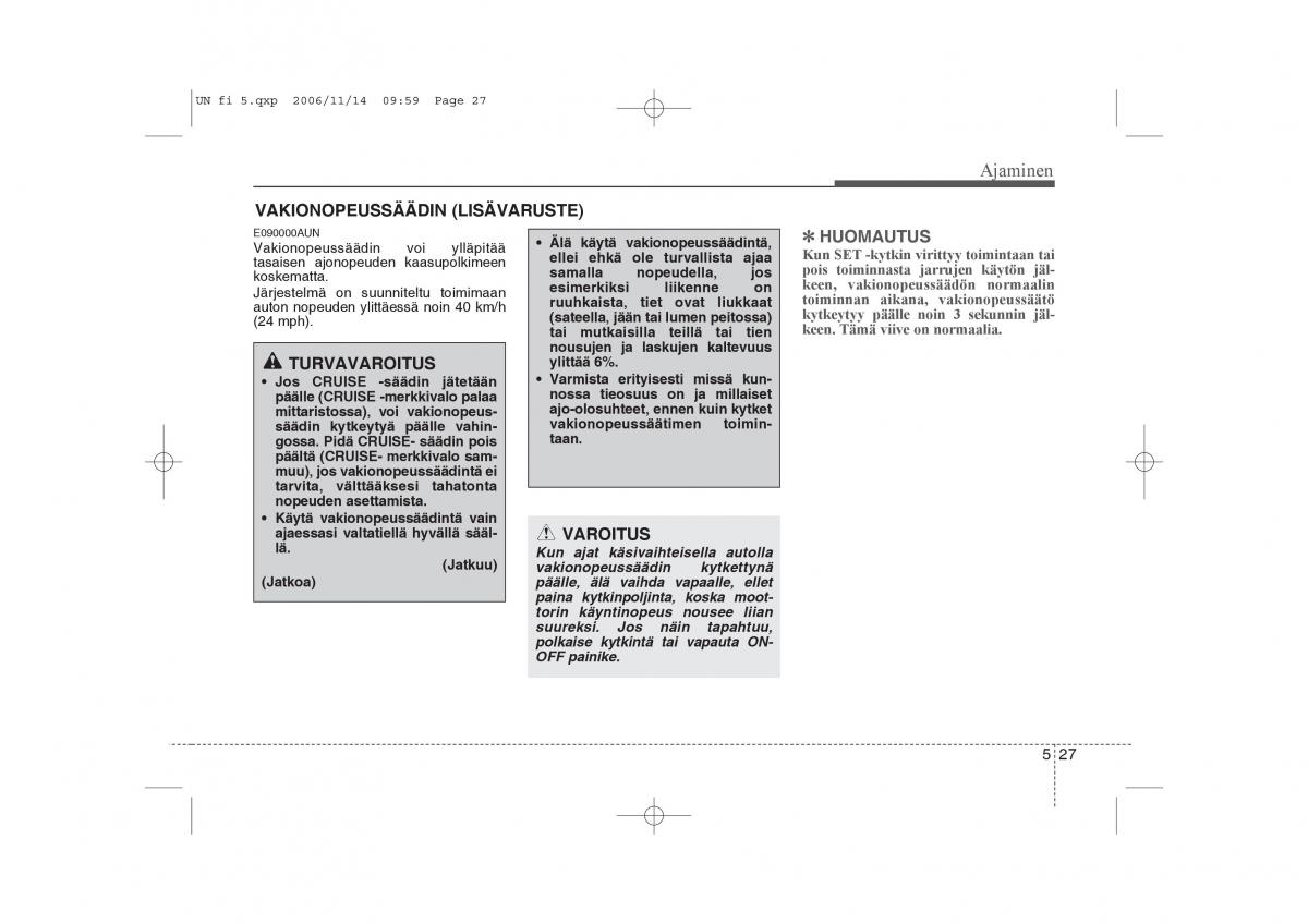 KIA Carens II 2 omistajan kasikirja / page 211