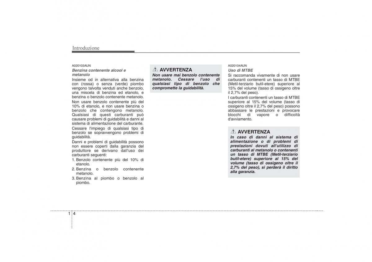 KIA Carens II 2 manuale del proprietario / page 7