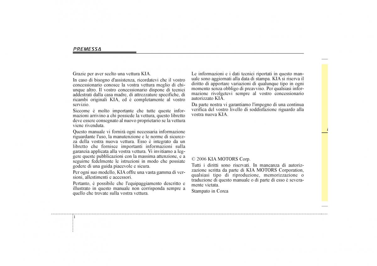 KIA Carens II 2 manuale del proprietario / page 2