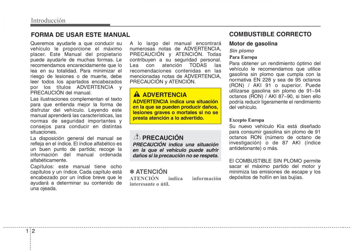KIA Carens III 3 manual del propietario / page 2