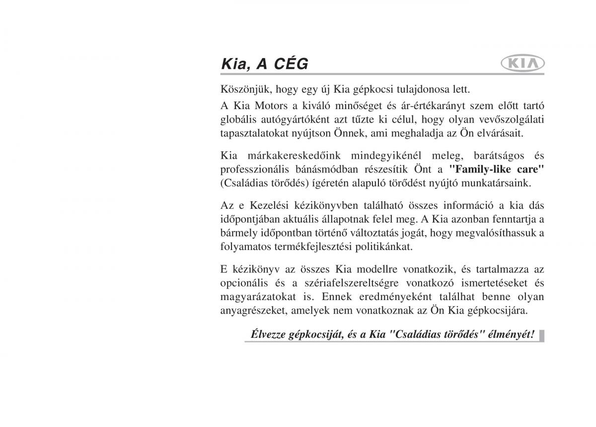 KIA Carens III 3 Kezelesi utmutato / page 1