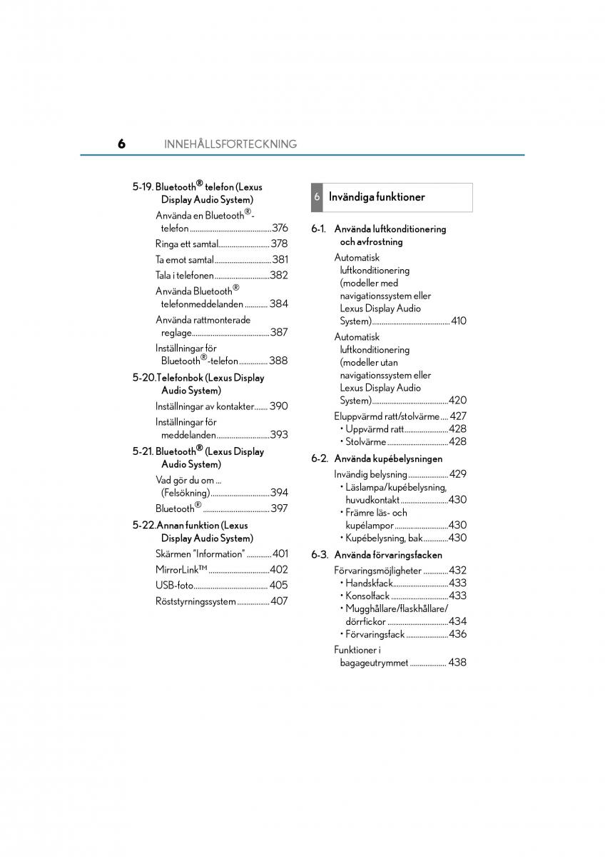 manual  Lexus CT200h instruktionsbok / page 6