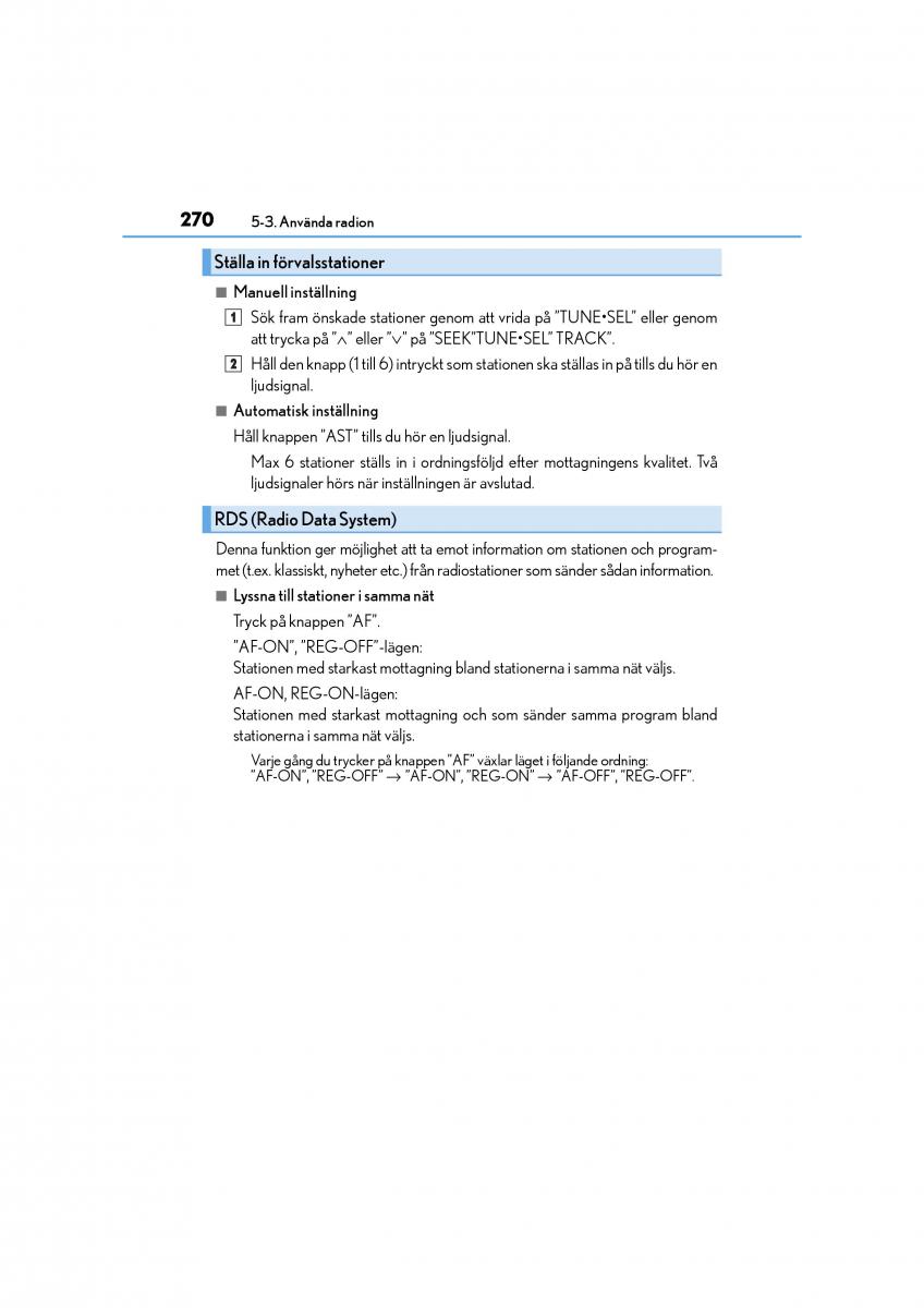 Lexus CT200h instruktionsbok / page 270
