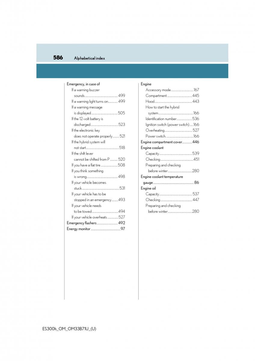 Lexus ES300h VI 6 XV60 owners manual / page 586