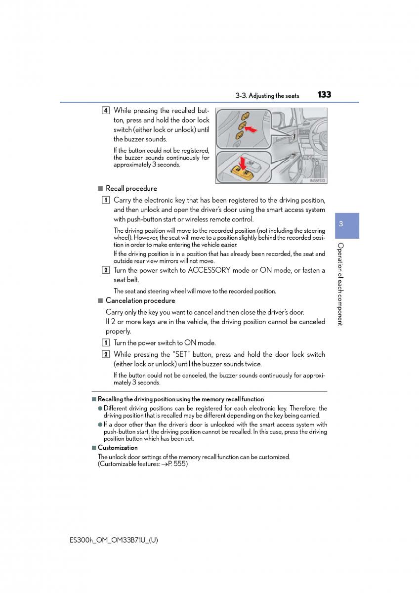 Lexus ES300h VI 6 XV60 owners manual / page 133