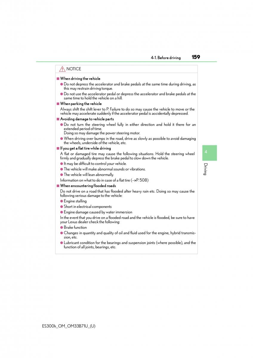 Lexus ES300h VI 6 XV60 owners manual / page 159