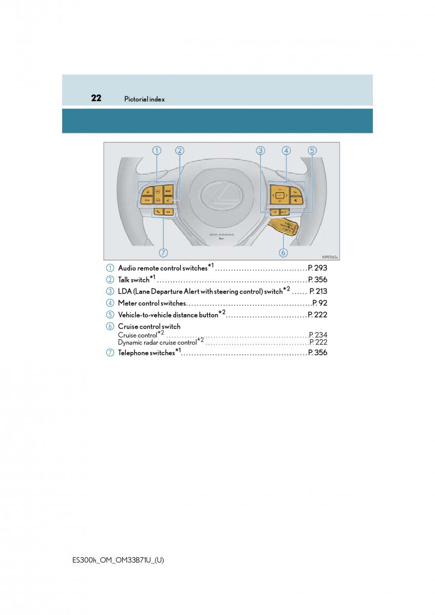 Lexus ES300h VI 6 XV60 owners manual / page 22