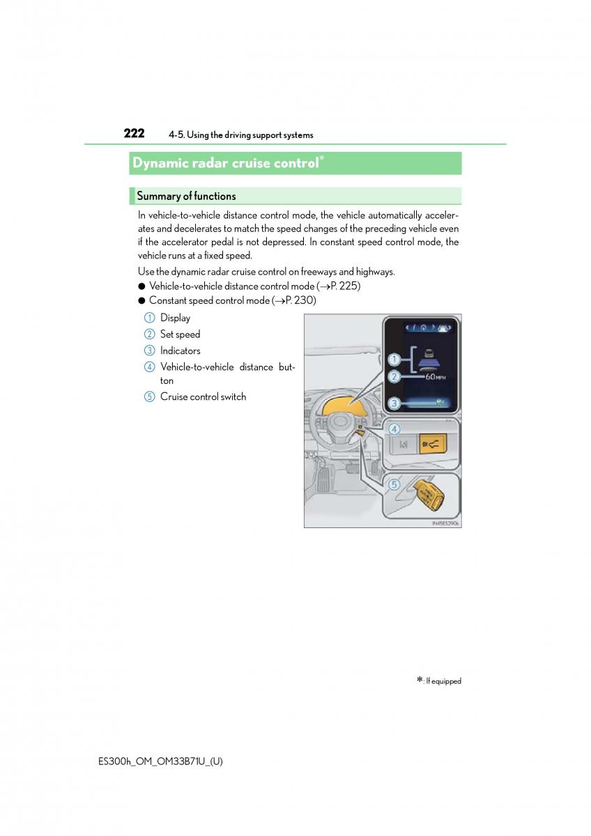 Lexus ES300h VI 6 XV60 owners manual / page 222