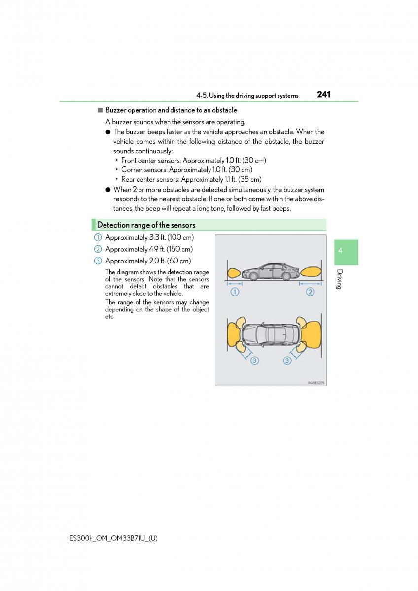Lexus ES300h VI 6 XV60 owners manual / page 241
