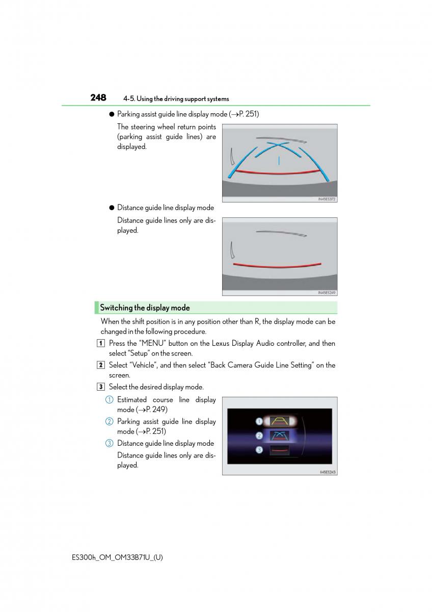 Lexus ES300h VI 6 XV60 owners manual / page 248