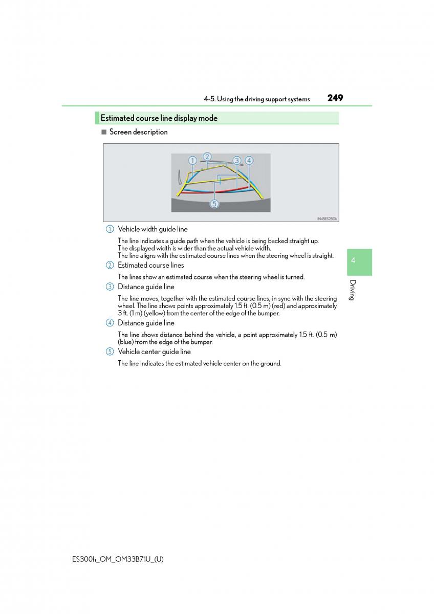 Lexus ES300h VI 6 XV60 owners manual / page 249