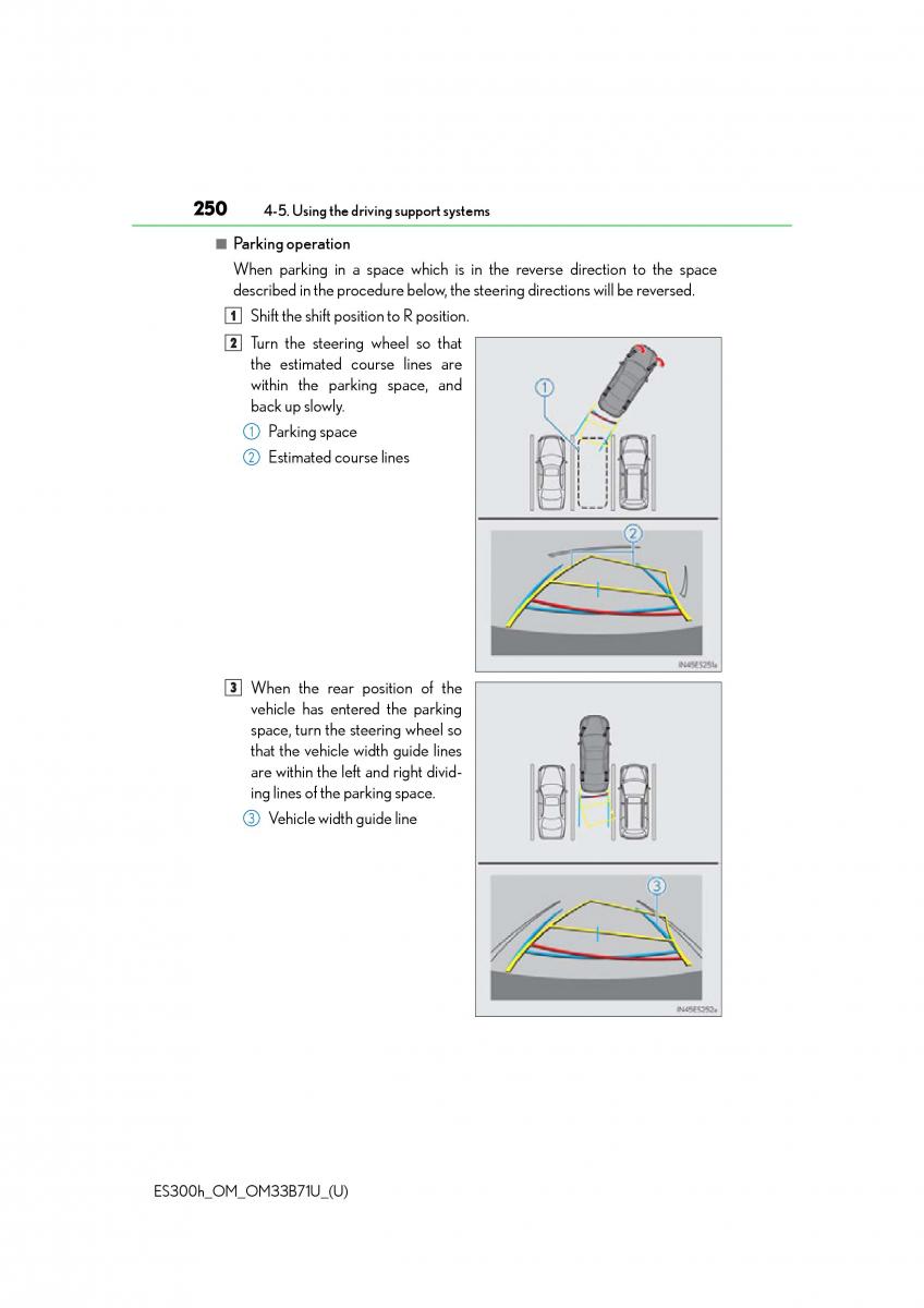 Lexus ES300h VI 6 XV60 owners manual / page 250