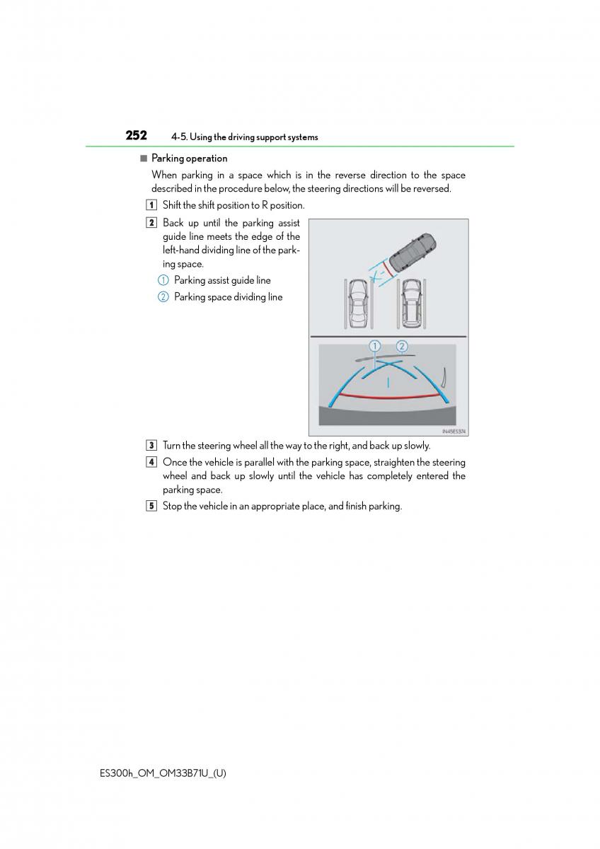 Lexus ES300h VI 6 XV60 owners manual / page 252