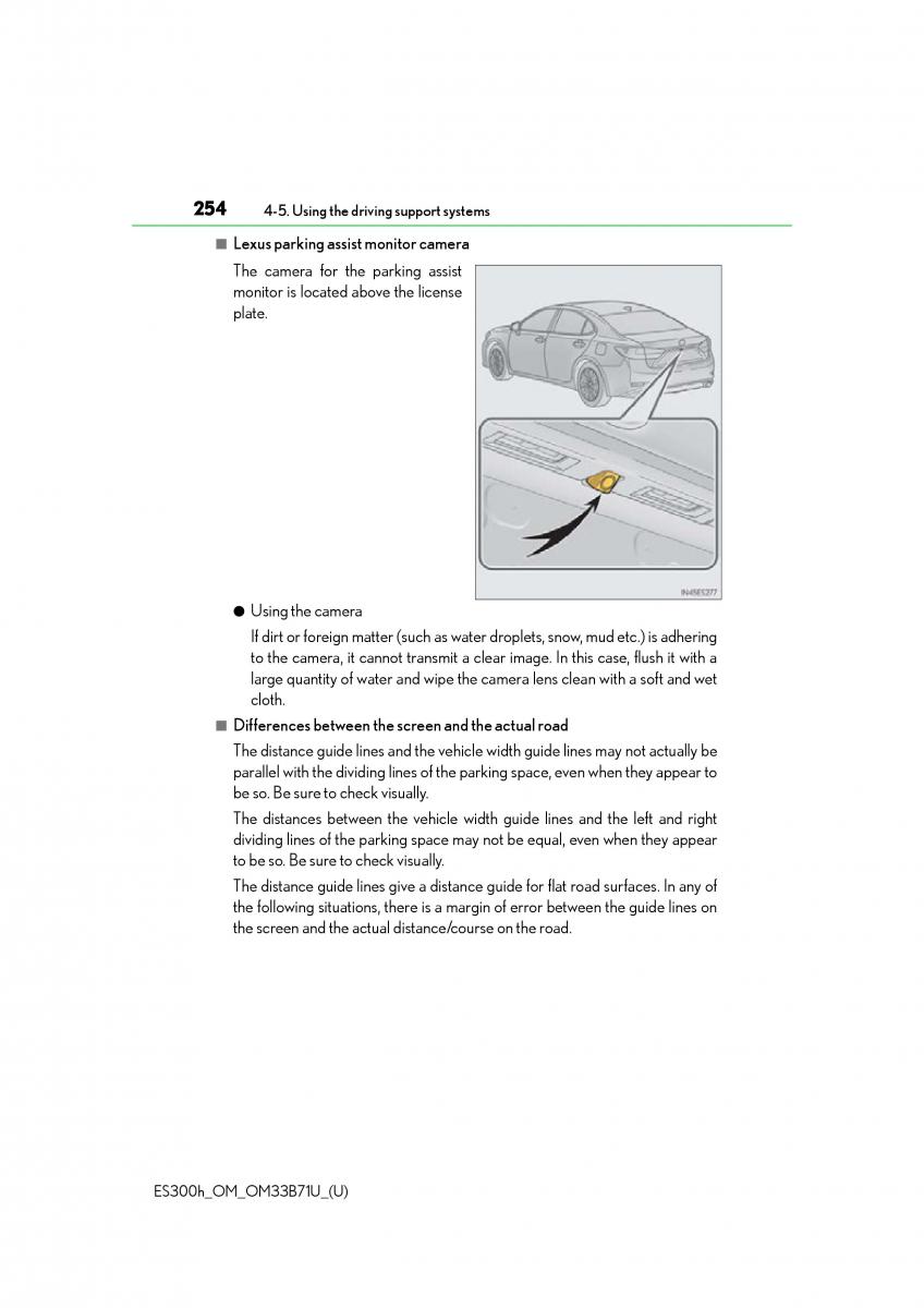 Lexus ES300h VI 6 XV60 owners manual / page 254