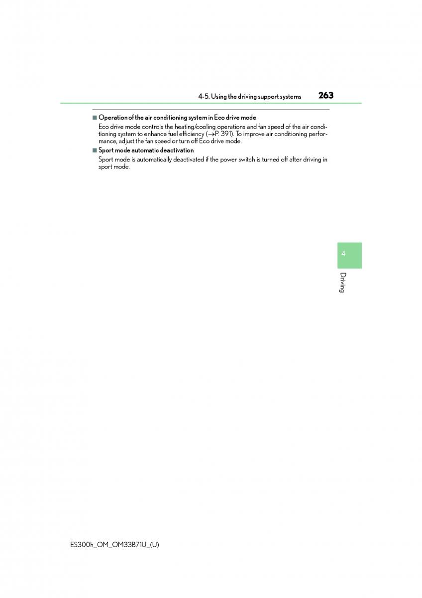 Lexus ES300h VI 6 XV60 owners manual / page 263