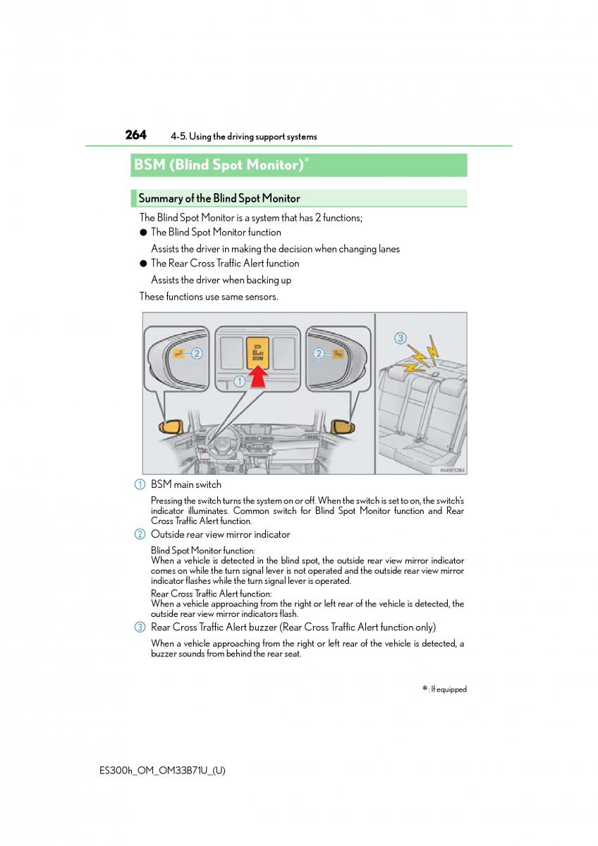 Lexus ES300h VI 6 XV60 owners manual / page 264