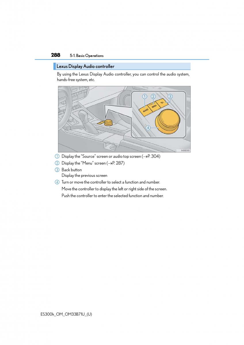 Lexus ES300h VI 6 XV60 owners manual / page 288