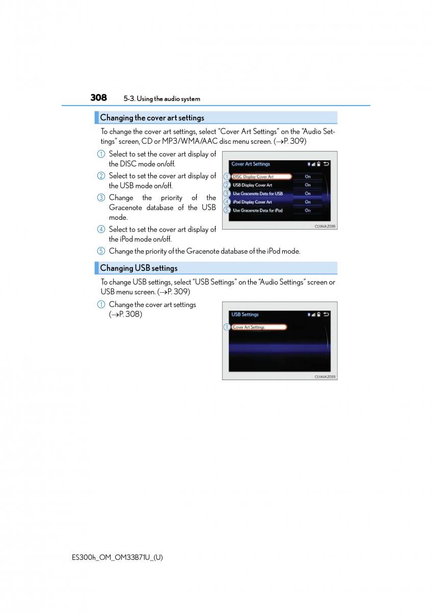 Lexus ES300h VI 6 XV60 owners manual / page 308