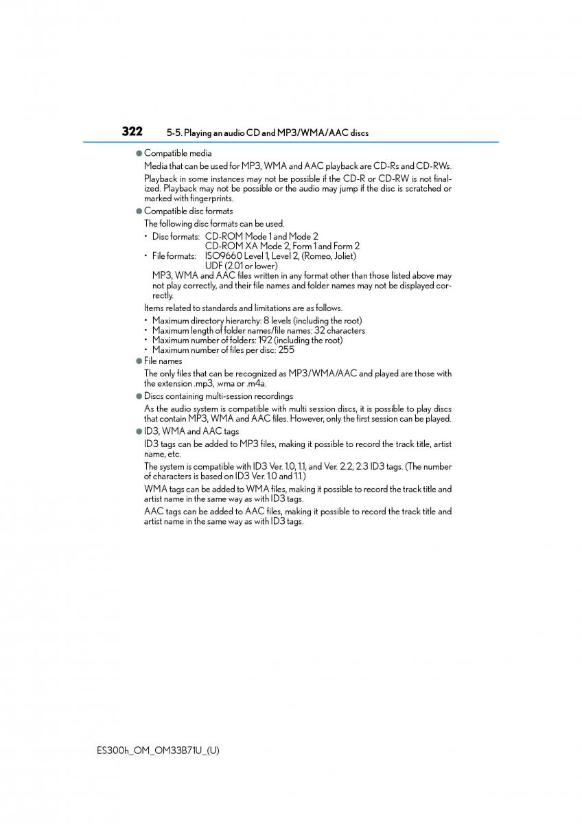 Lexus ES300h VI 6 XV60 owners manual / page 322