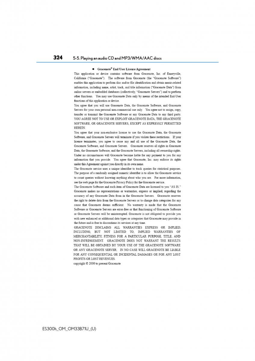 Lexus ES300h VI 6 XV60 owners manual / page 324
