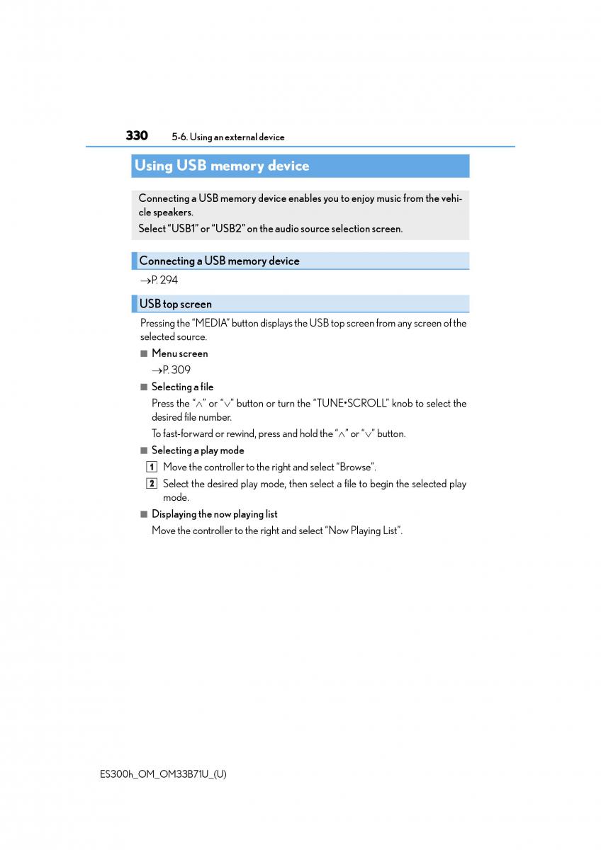 Lexus ES300h VI 6 XV60 owners manual / page 330