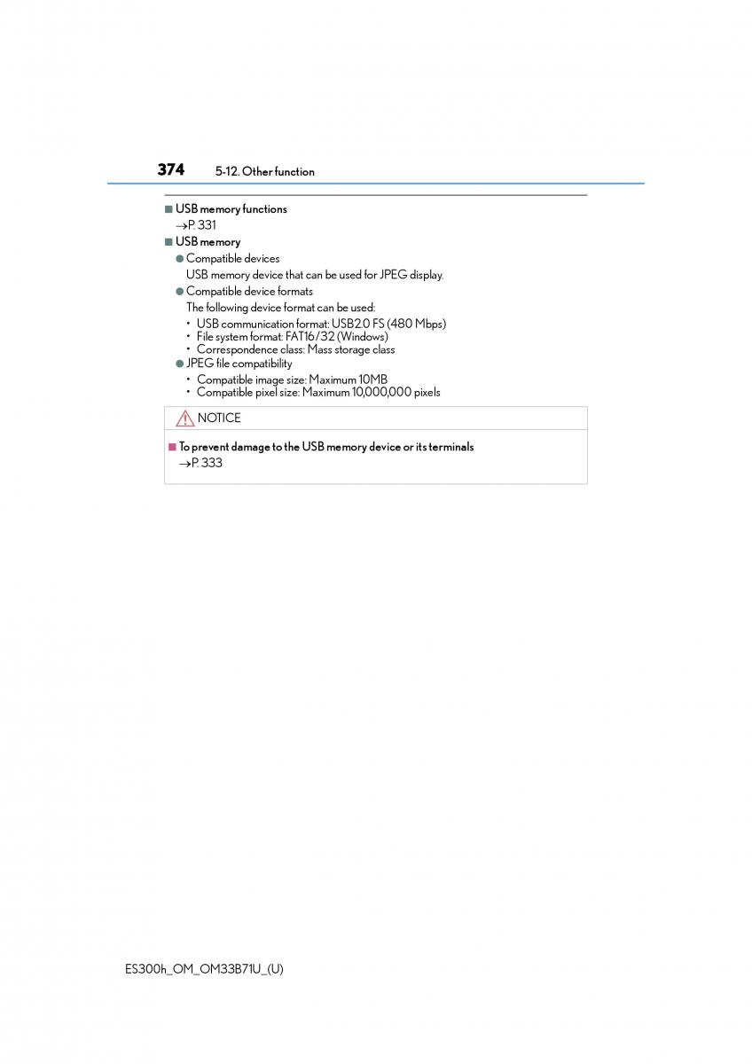 Lexus ES300h VI 6 XV60 owners manual / page 374