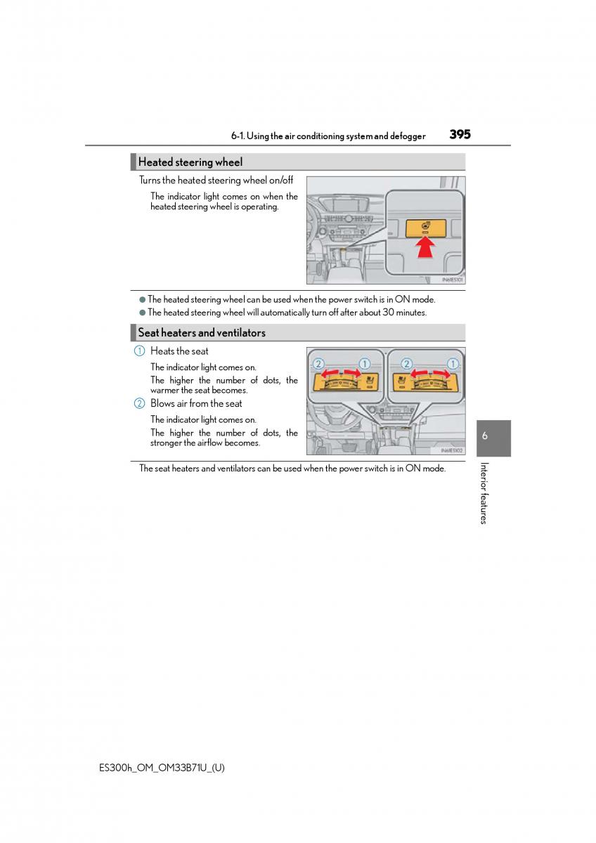 Lexus ES300h VI 6 XV60 owners manual / page 395