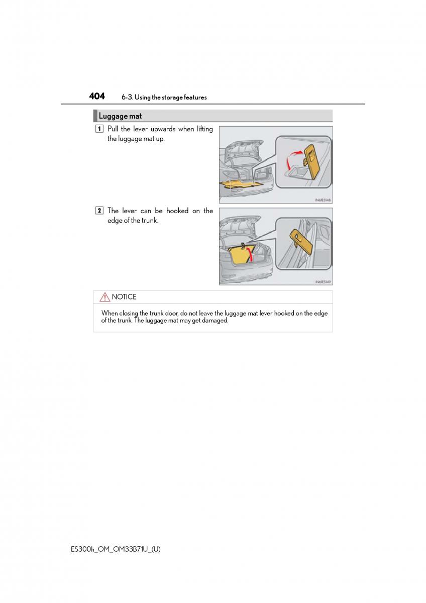 Lexus ES300h VI 6 XV60 owners manual / page 404