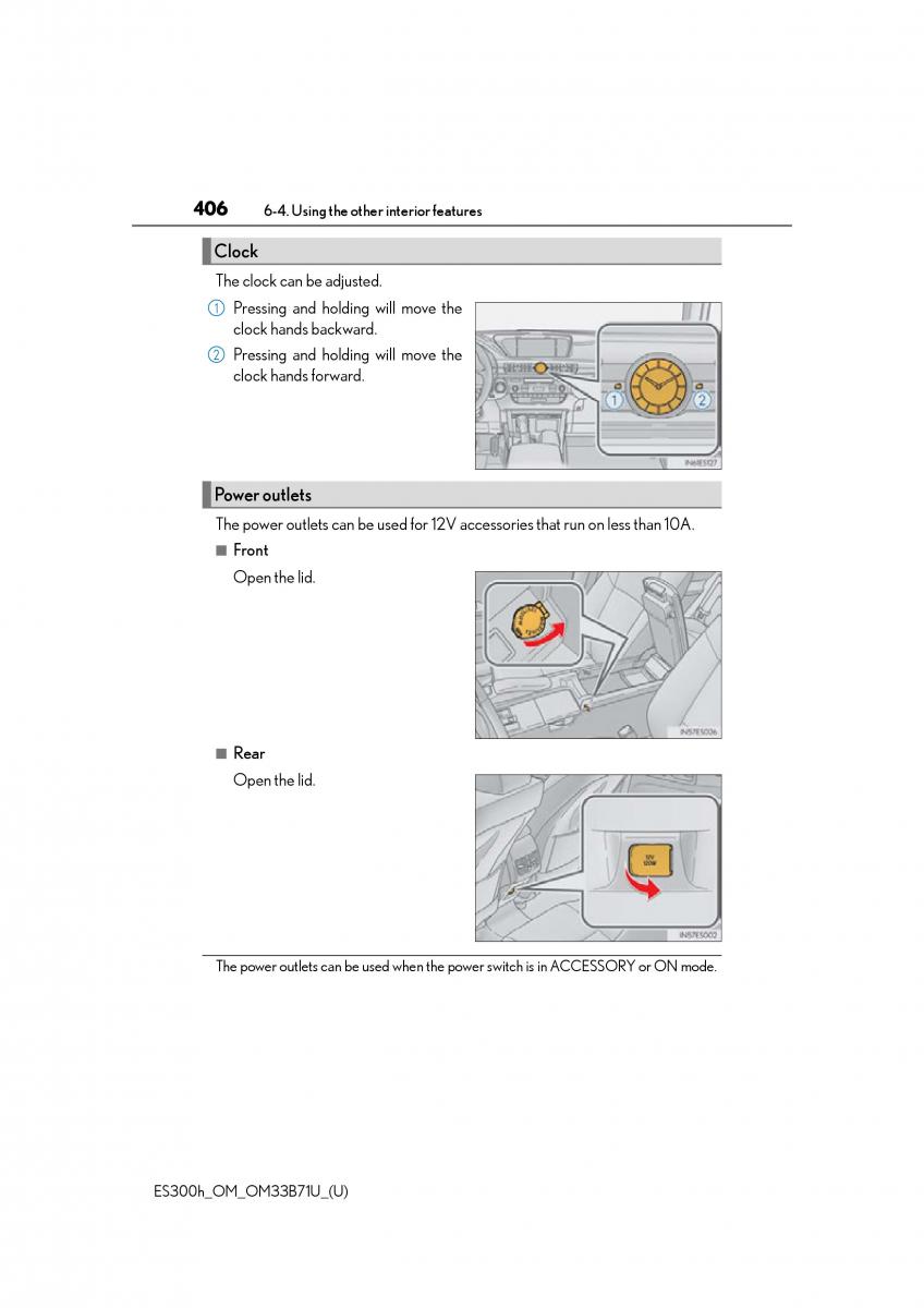 Lexus ES300h VI 6 XV60 owners manual / page 406