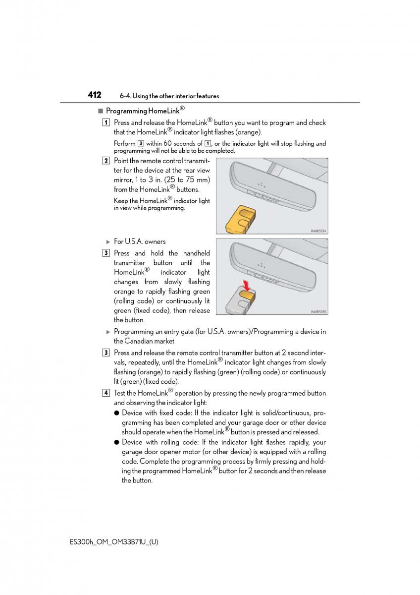 Lexus ES300h VI 6 XV60 owners manual / page 412