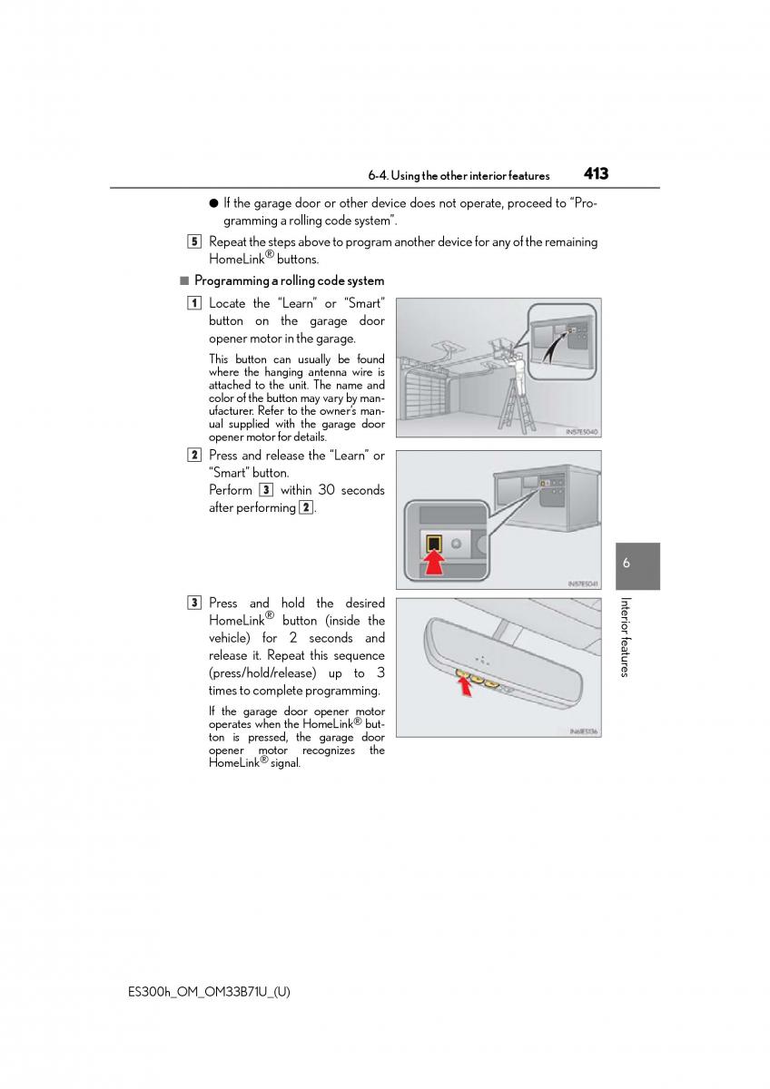 Lexus ES300h VI 6 XV60 owners manual / page 413