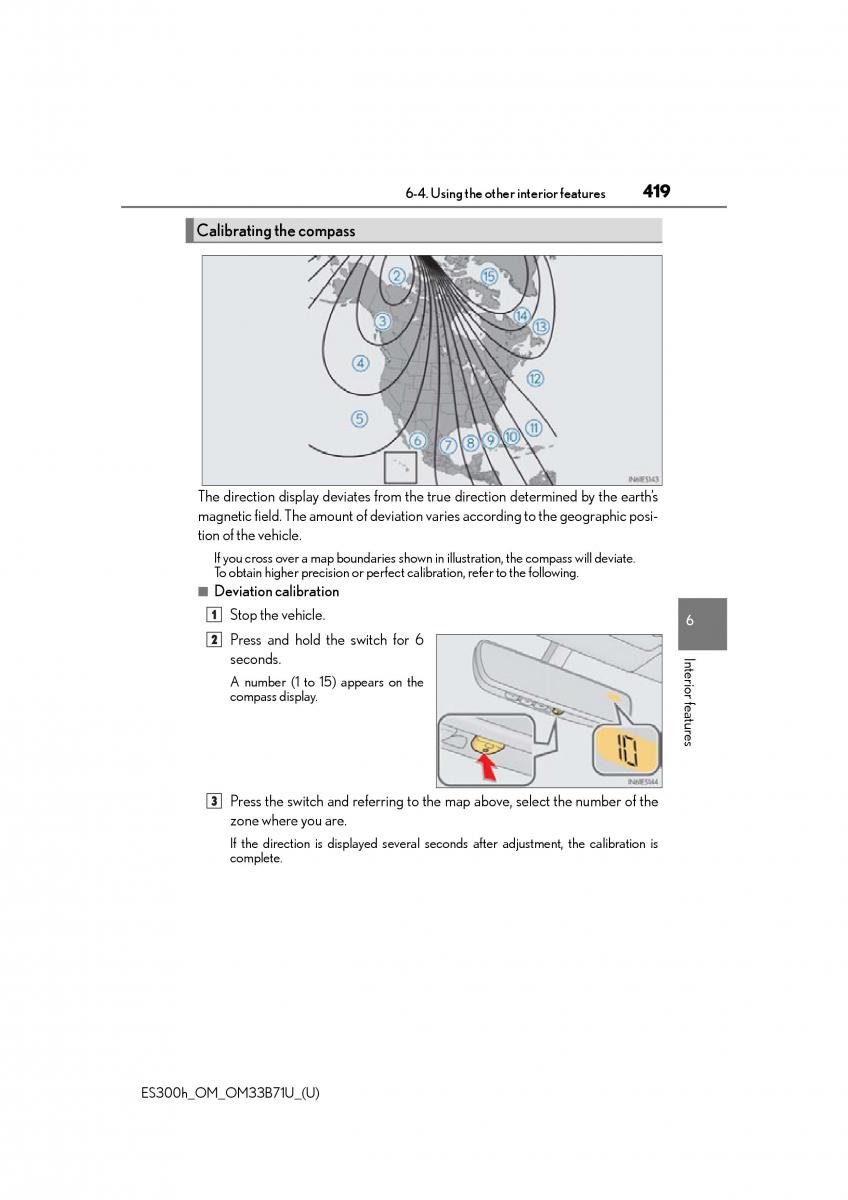 Lexus ES300h VI 6 XV60 owners manual / page 419