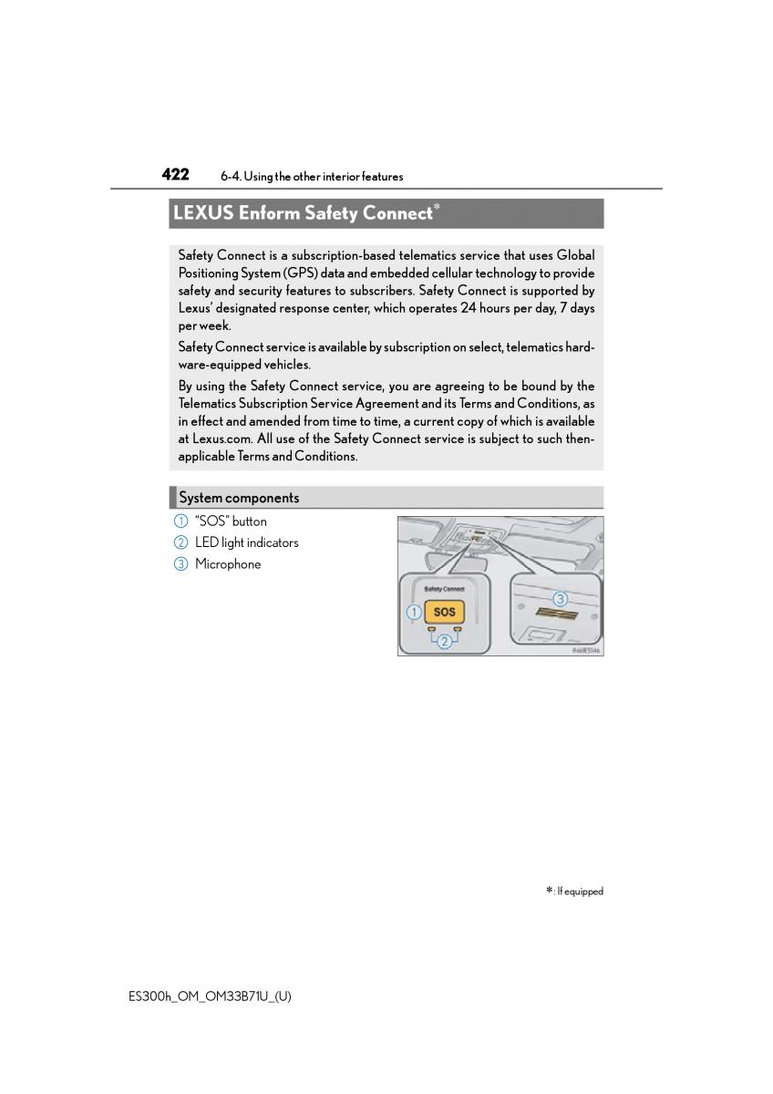 Lexus ES300h VI 6 XV60 owners manual / page 422