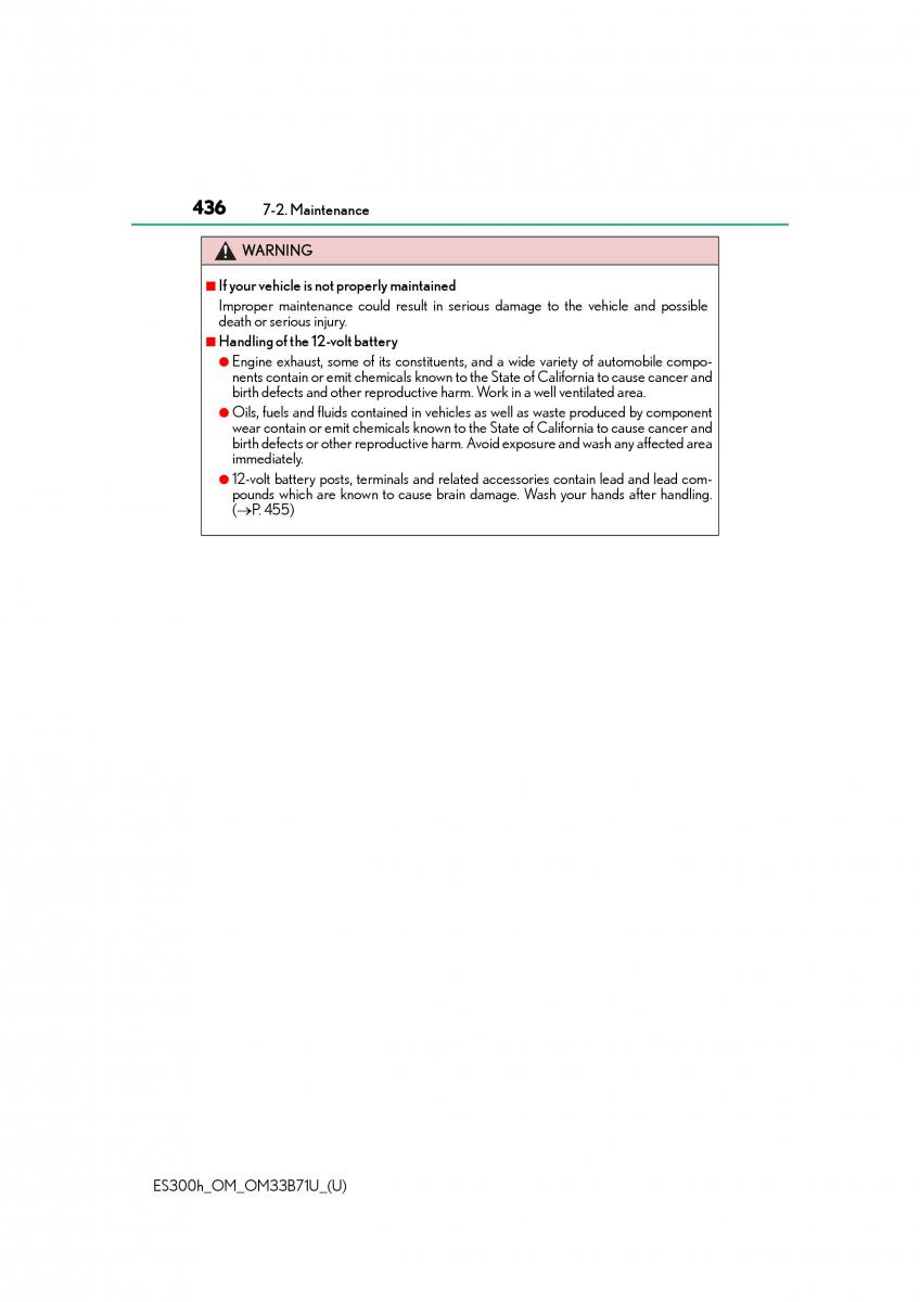 Lexus ES300h VI 6 XV60 owners manual / page 436