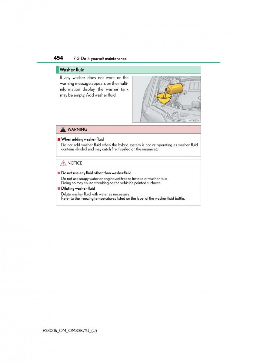 Lexus ES300h VI 6 XV60 owners manual / page 454
