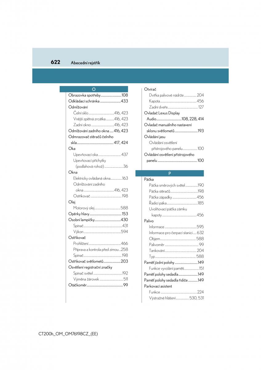 Lexus CT200h navod k obsludze / page 622