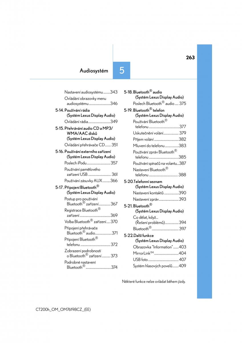 Lexus CT200h navod k obsludze / page 263