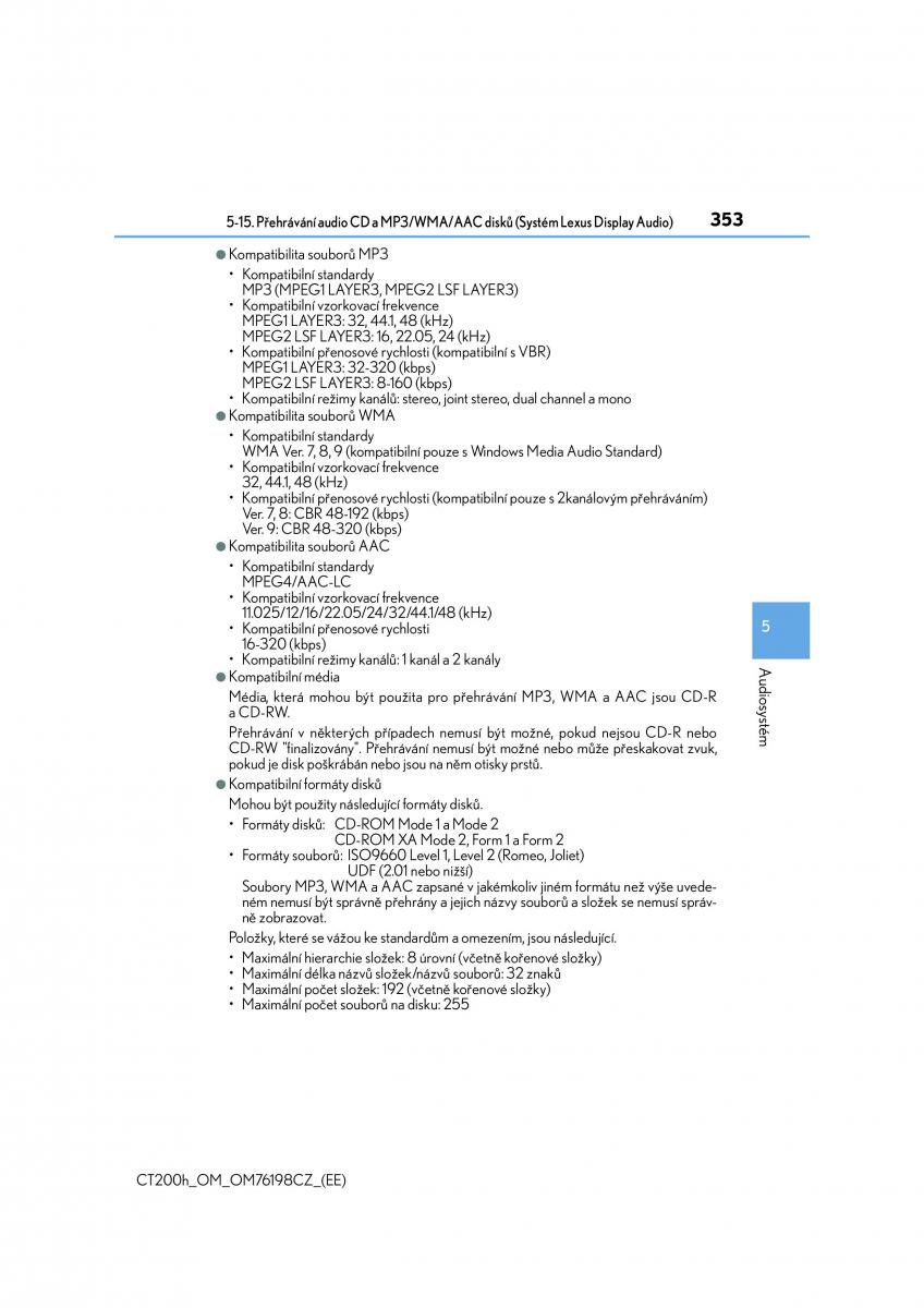 Lexus CT200h navod k obsludze / page 353