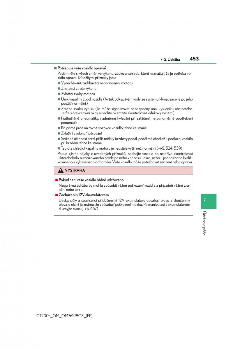 Lexus CT200h navod k obsludze / page 453