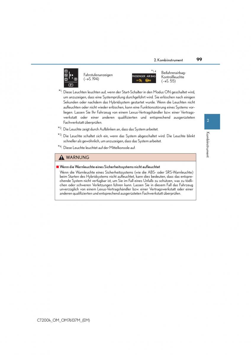 Lexus CT200h Handbuch / page 99