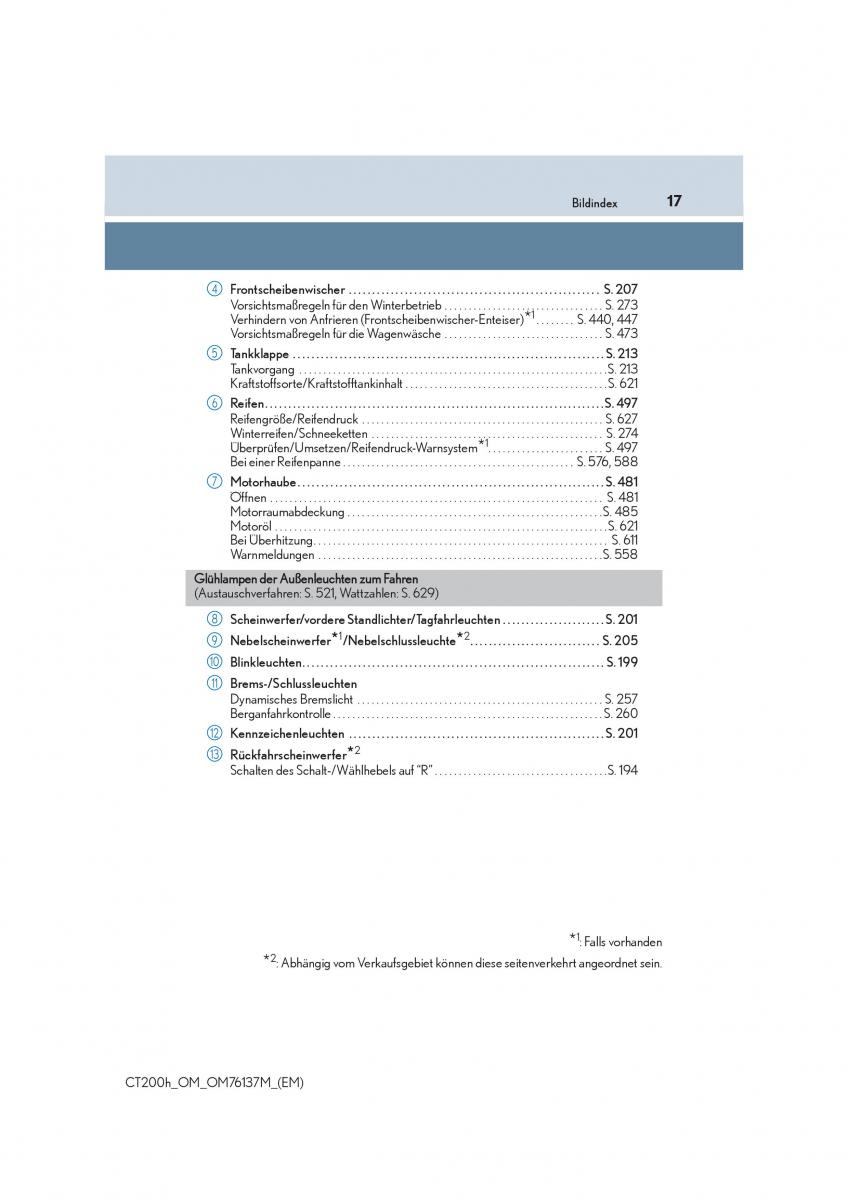 Lexus CT200h Handbuch / page 17