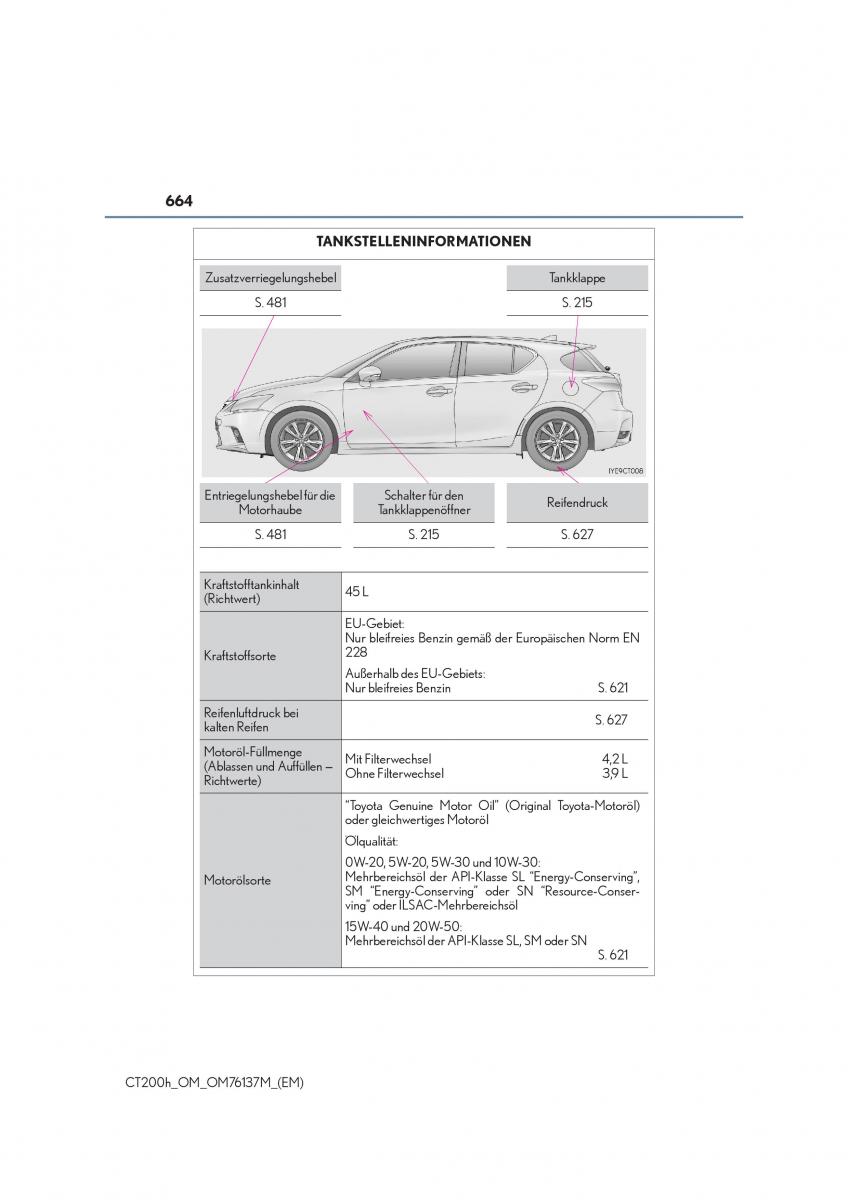 Lexus CT200h Handbuch / page 664