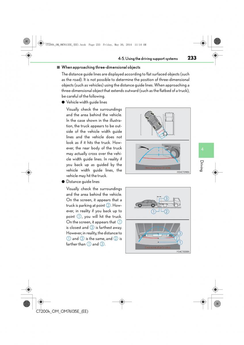 Lexus CT200h owners manual / page 233