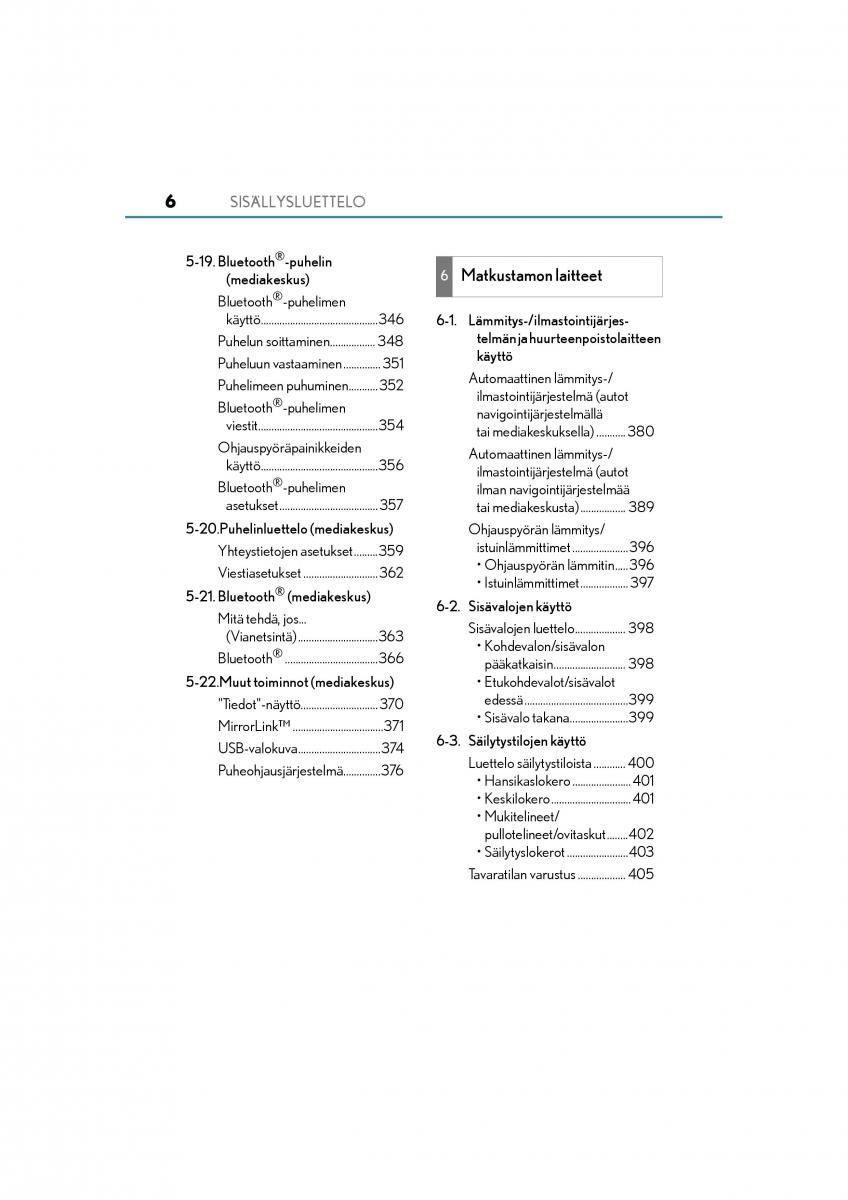 manual  Lexus CT200h omistajan kasikirja / page 6