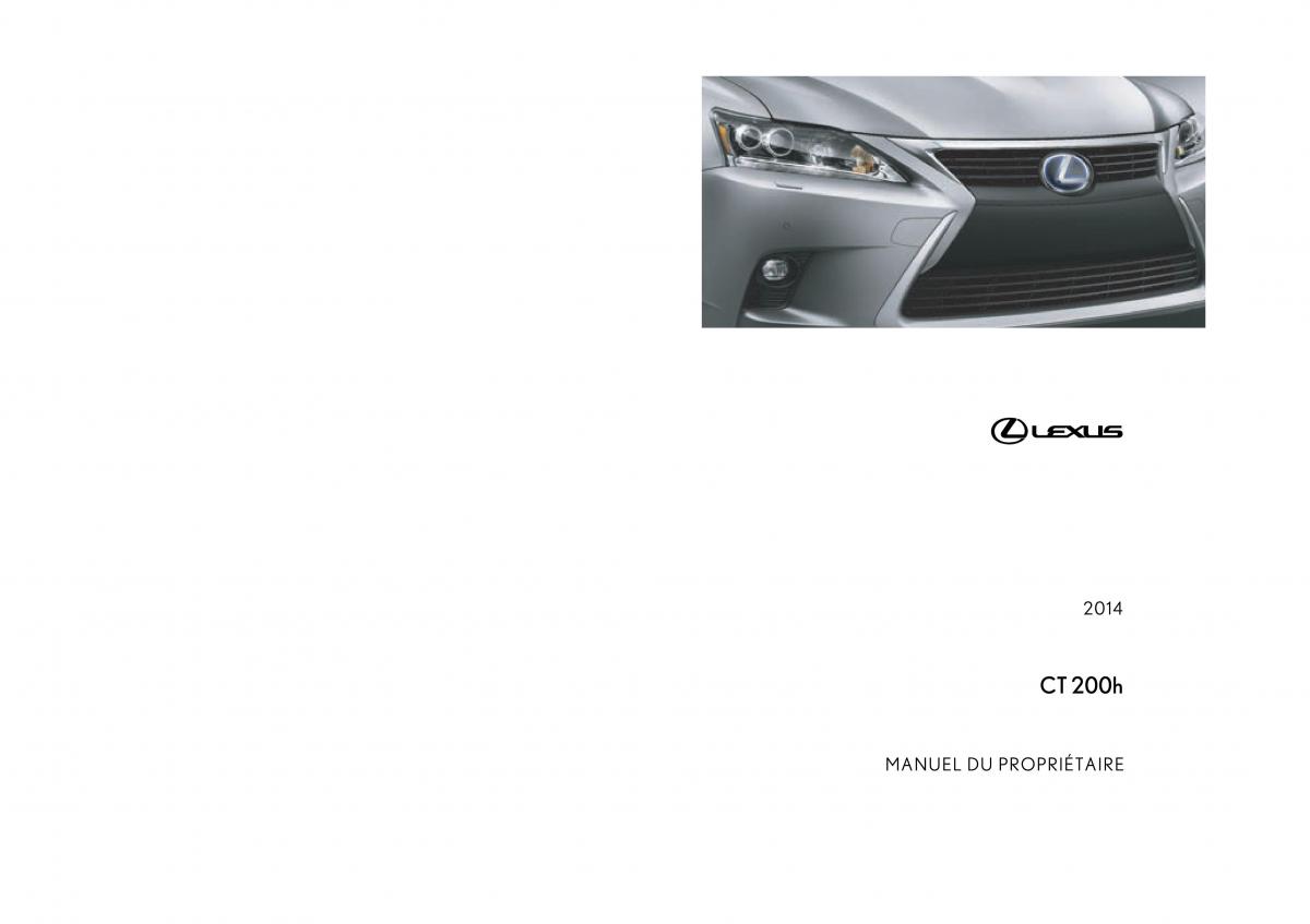 Lexus CT200h manuel du proprietaire / page 1