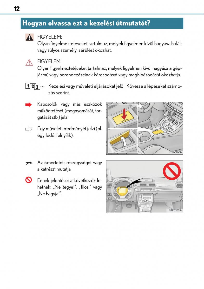 manual  Lexus CT200h Kezelesi utmutato / page 12