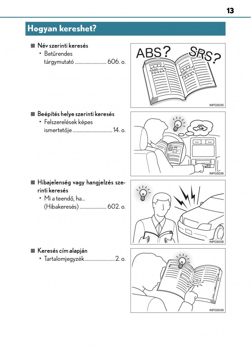 manual  Lexus CT200h Kezelesi utmutato / page 13