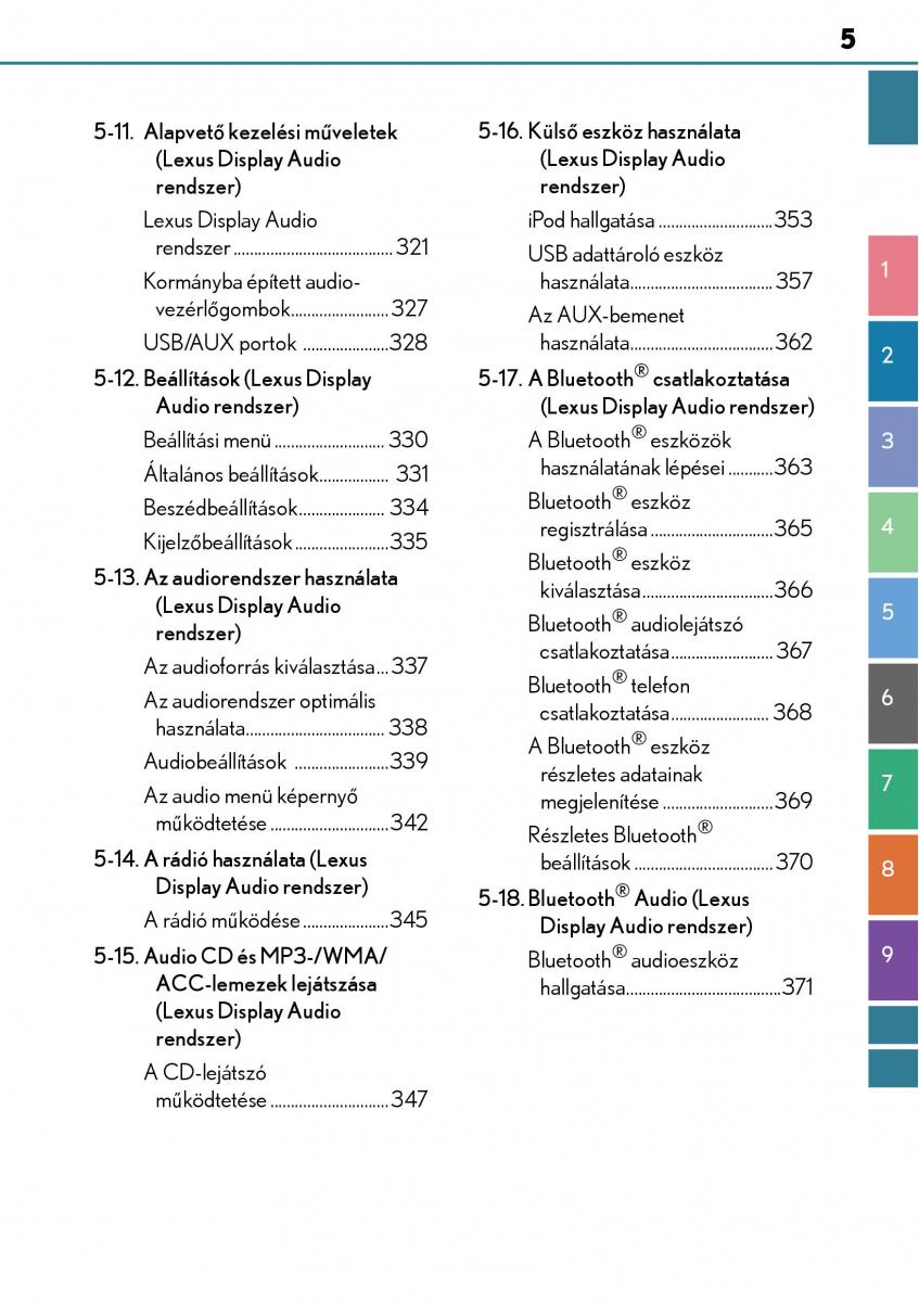 manual  Lexus CT200h Kezelesi utmutato / page 5