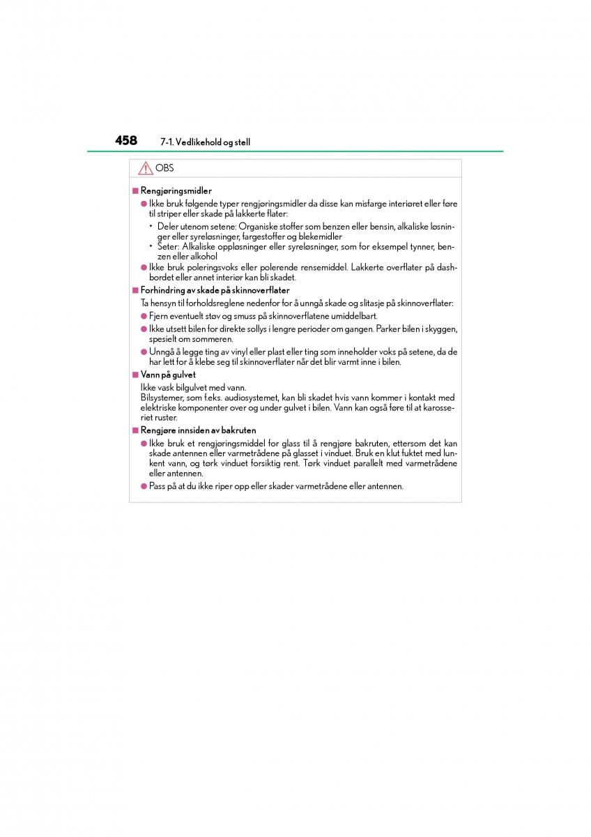 Lexus CT200h bruksanvisningen / page 460