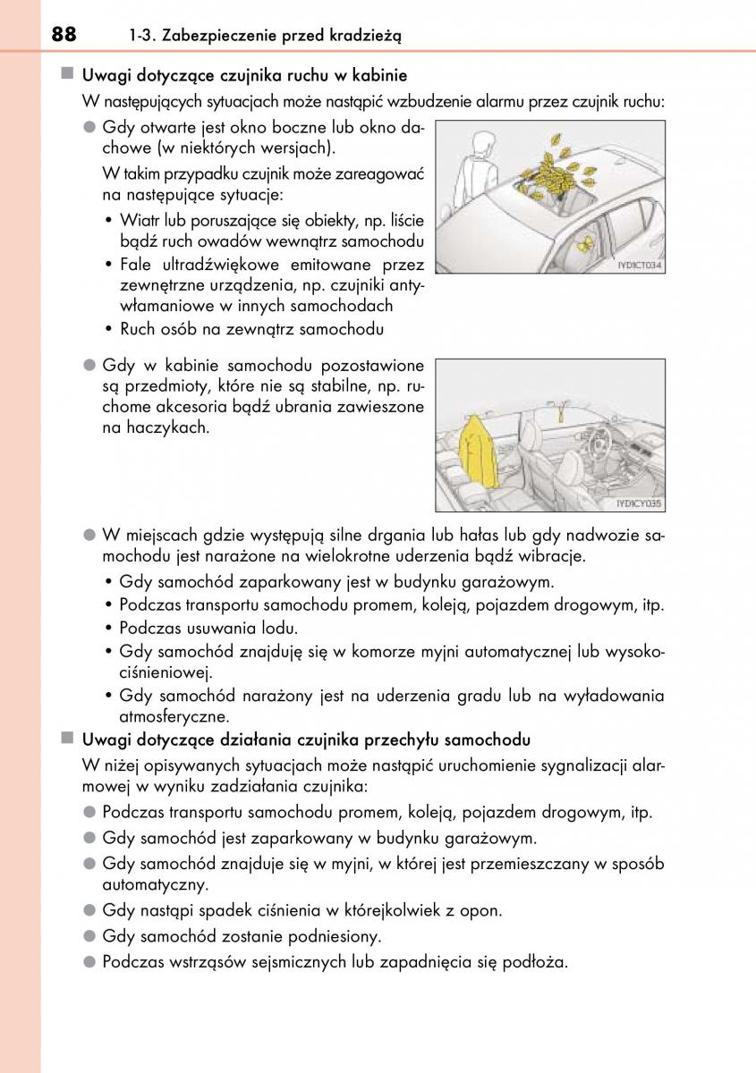 Lexus CT200h instrukcja obslugi / page 88